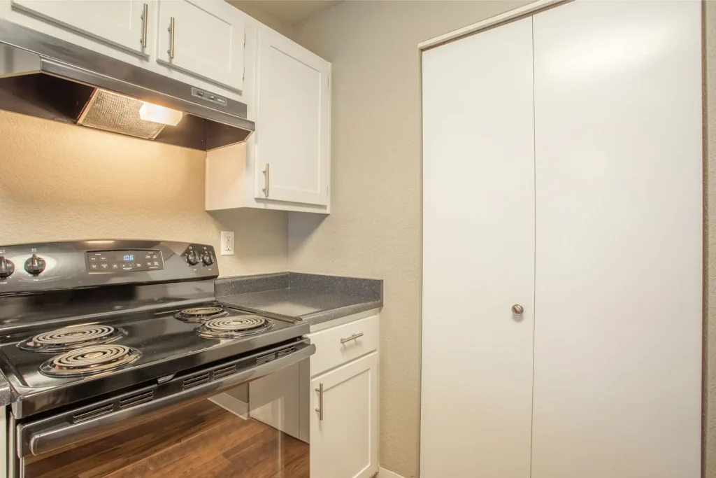 Kitchen with stainless steel appliances