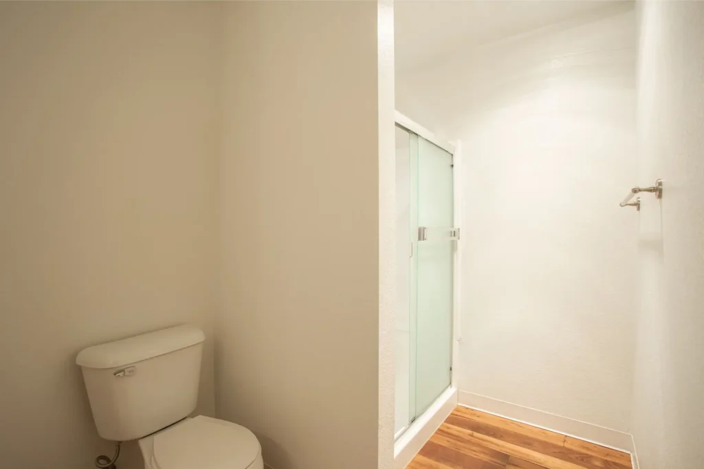 bathroom with glass shower stall